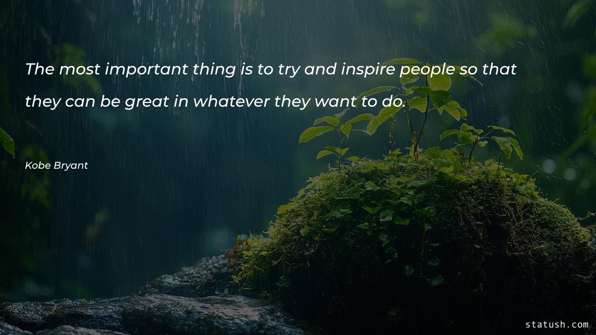 The most important thing is