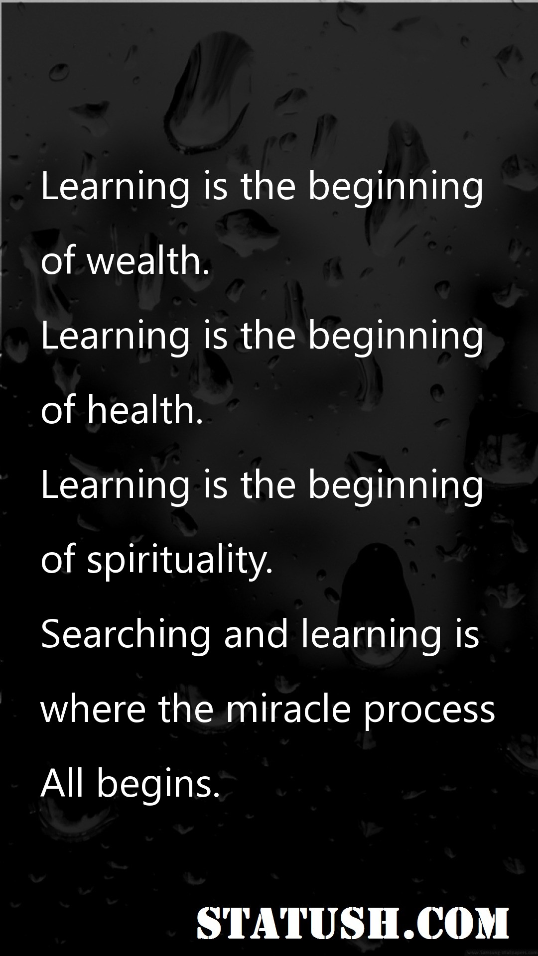 Learning is the beginning - Motivational Quotes at statush.com