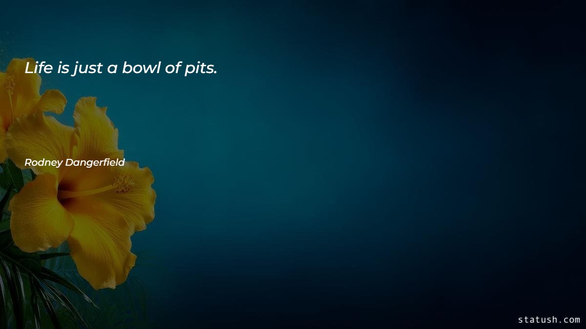 Life is just a bowl of pits - Motivational Quotes at statush.com