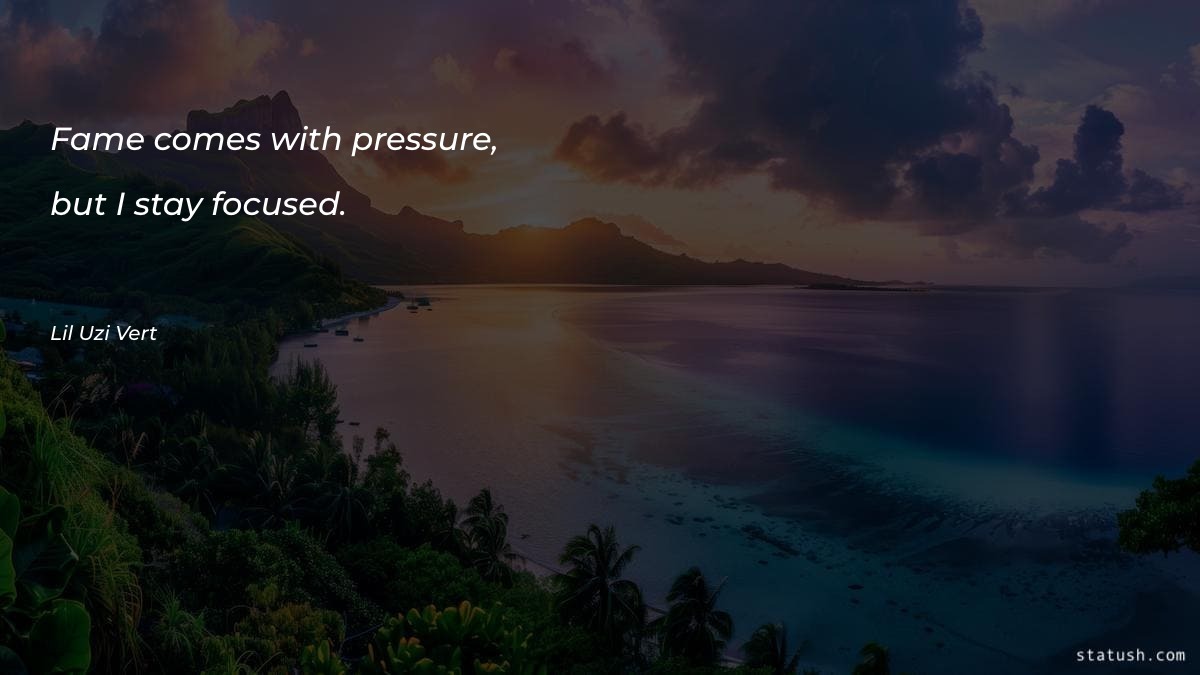 Fame comes with pressure, but