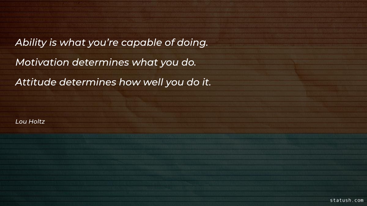 Ability is what you’re capable