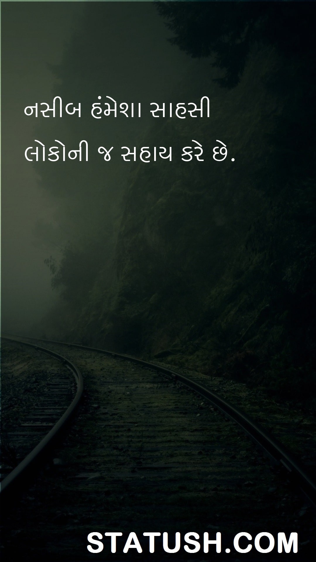 Luck always helps adventurers Gujarati Quotes at statush.com