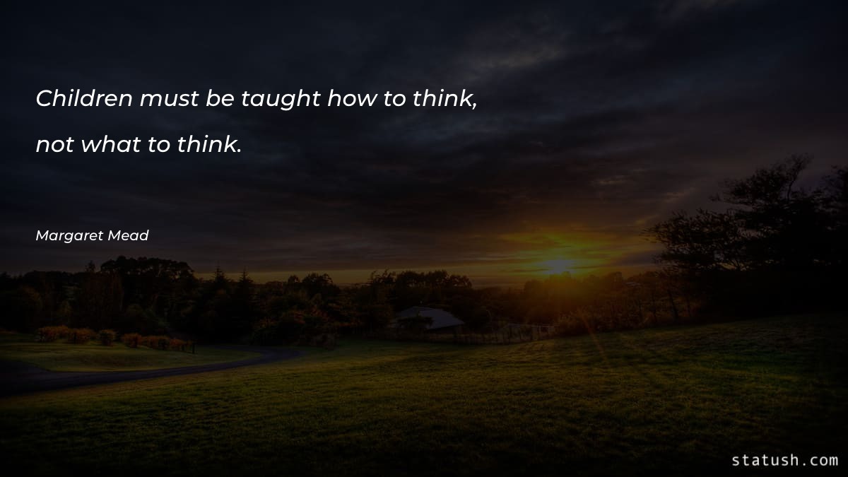 Children must be taught how