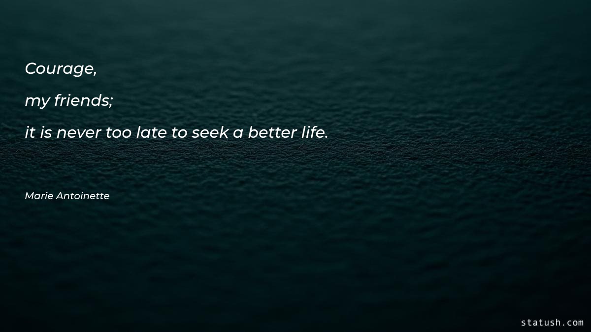 Courage, my friends; it is