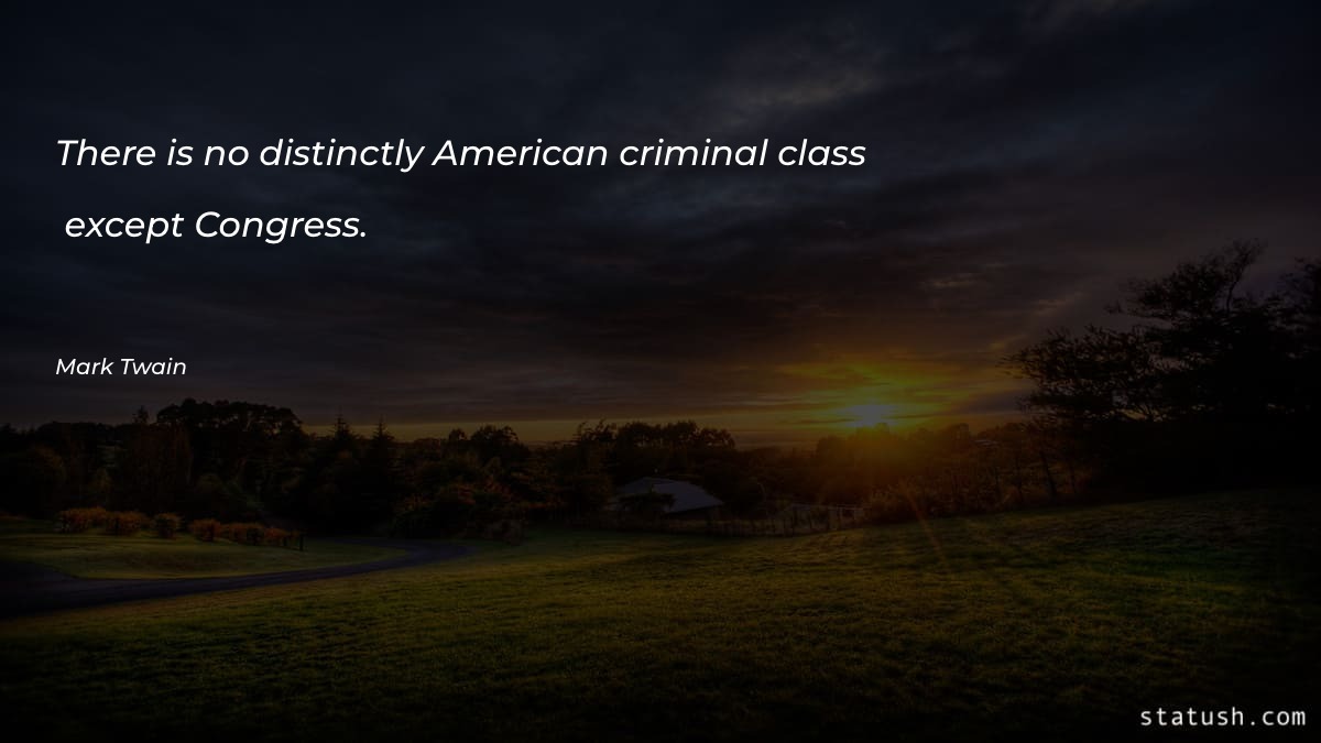 There is no distinctly American criminal class Motivational Quotes at statush.com