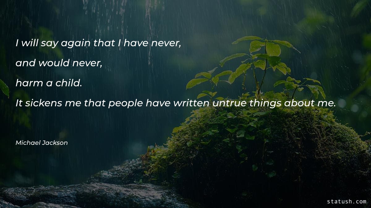 I will say again that I have never