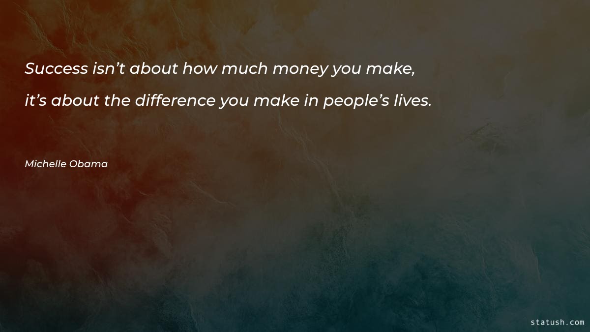 Success isn’t about how much