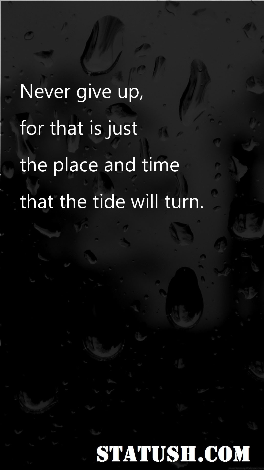 Never give up - Motivational Quotes at statush.com