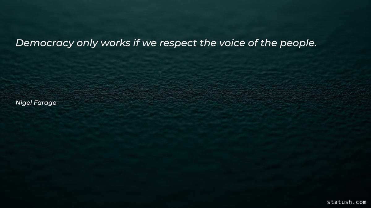 Democracy only works if we