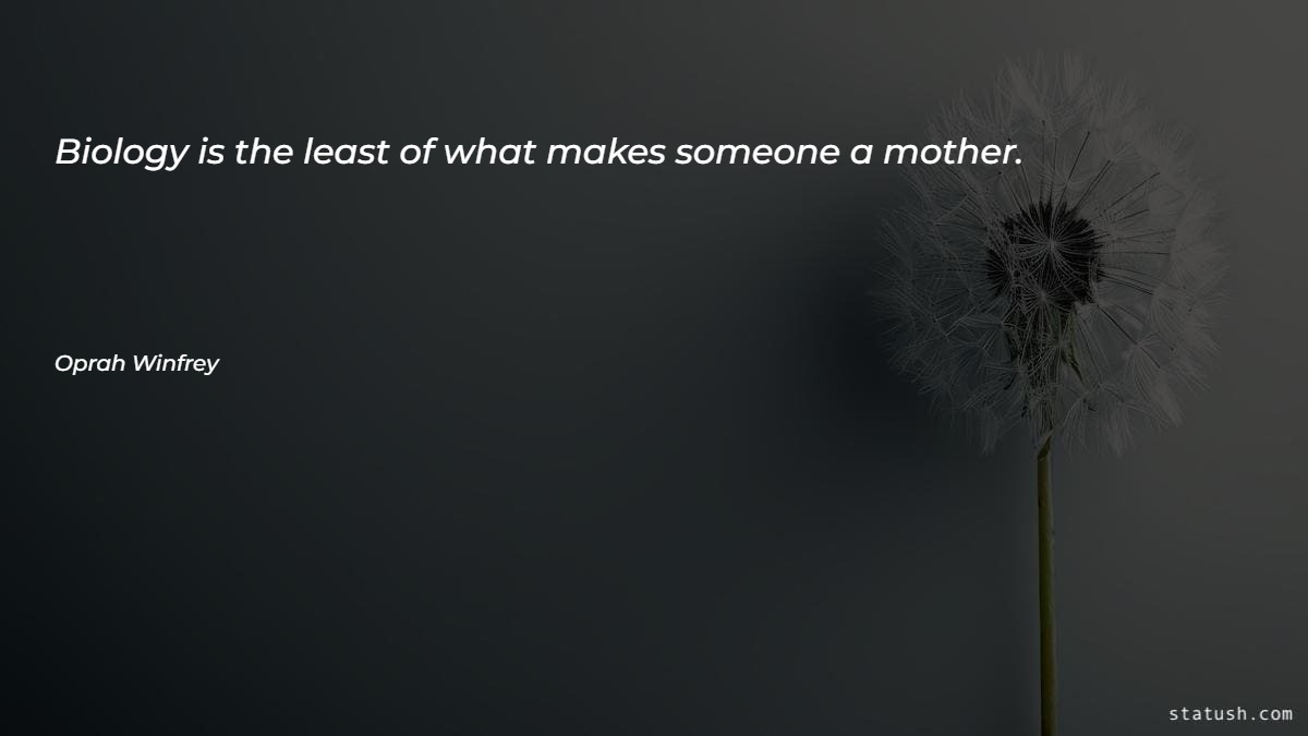 Biology is the least of what makes someone a mother Motivational Quotes at statush.com