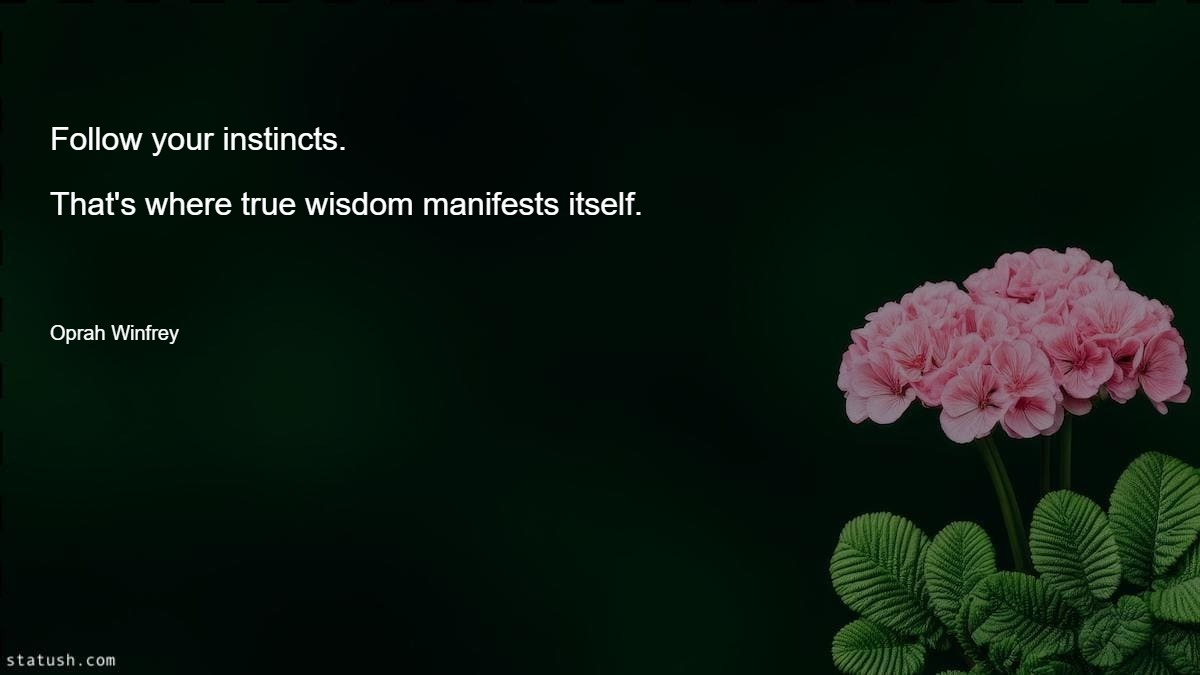 Follow your instincts Motivational Quotes at statush.com