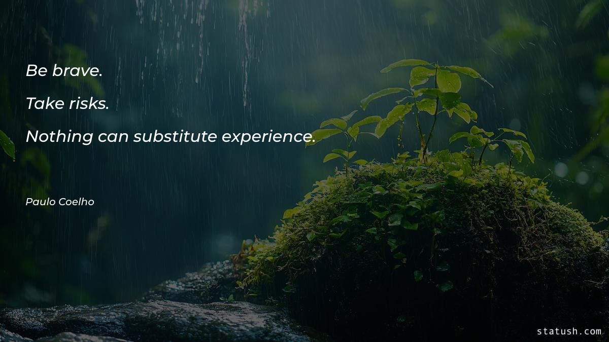 Be brave. Take risks. Nothing