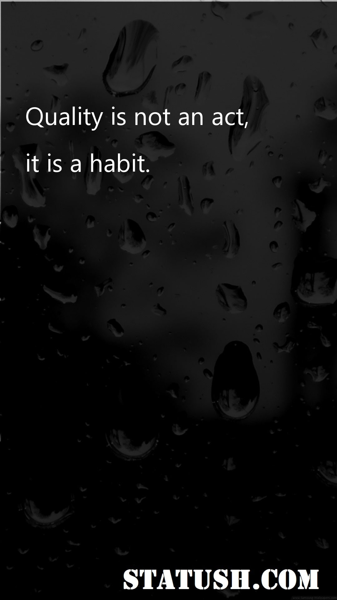Quality is not an act - Motivational Quotes at statush.com