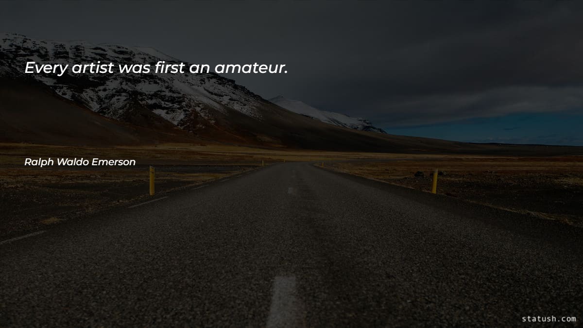 Every artist was first an amateur - Motivational Quotes at statush.com