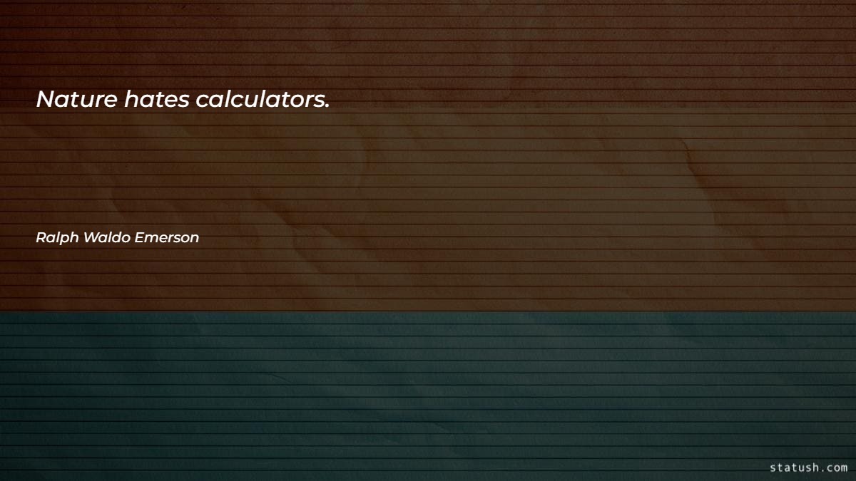 Nature hates calculators - Motivational Quotes at statush.com