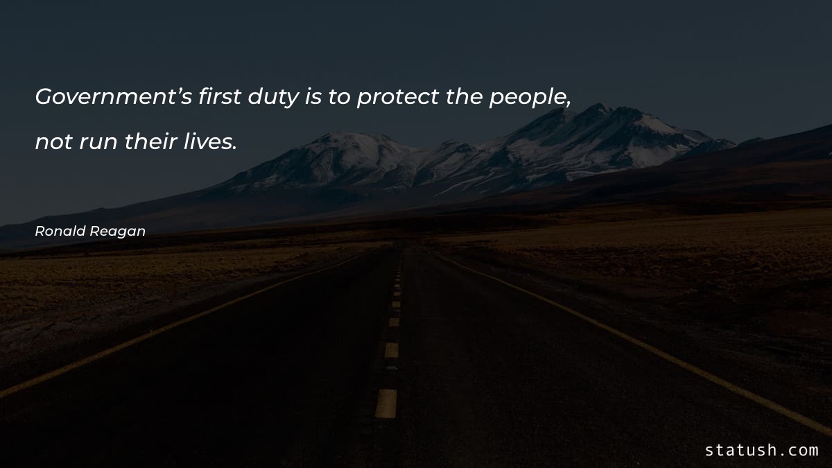 Government’s first duty is to