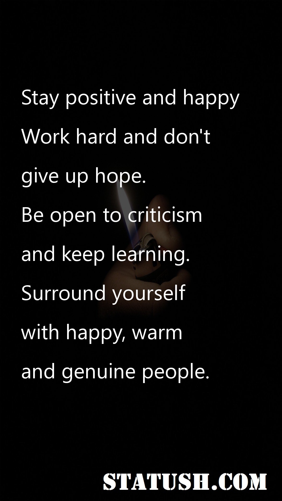 Stay positive and happy - Hope Quotes at statush.com