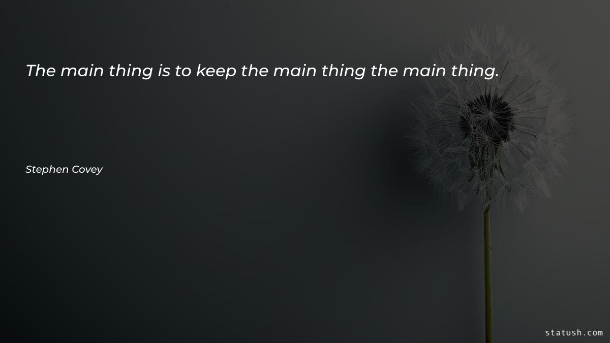 The main thing is to