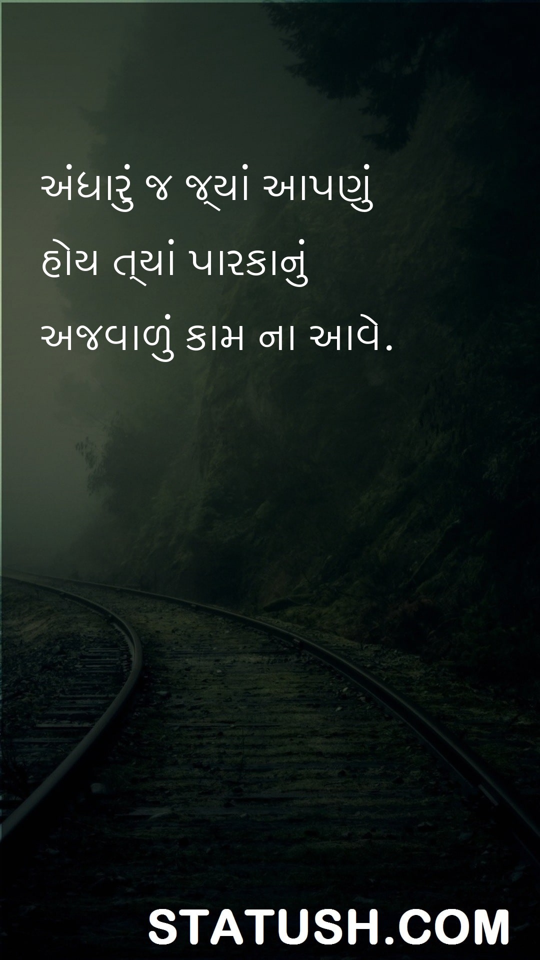 The darkness is where we Gujarati Quotes at statush.com