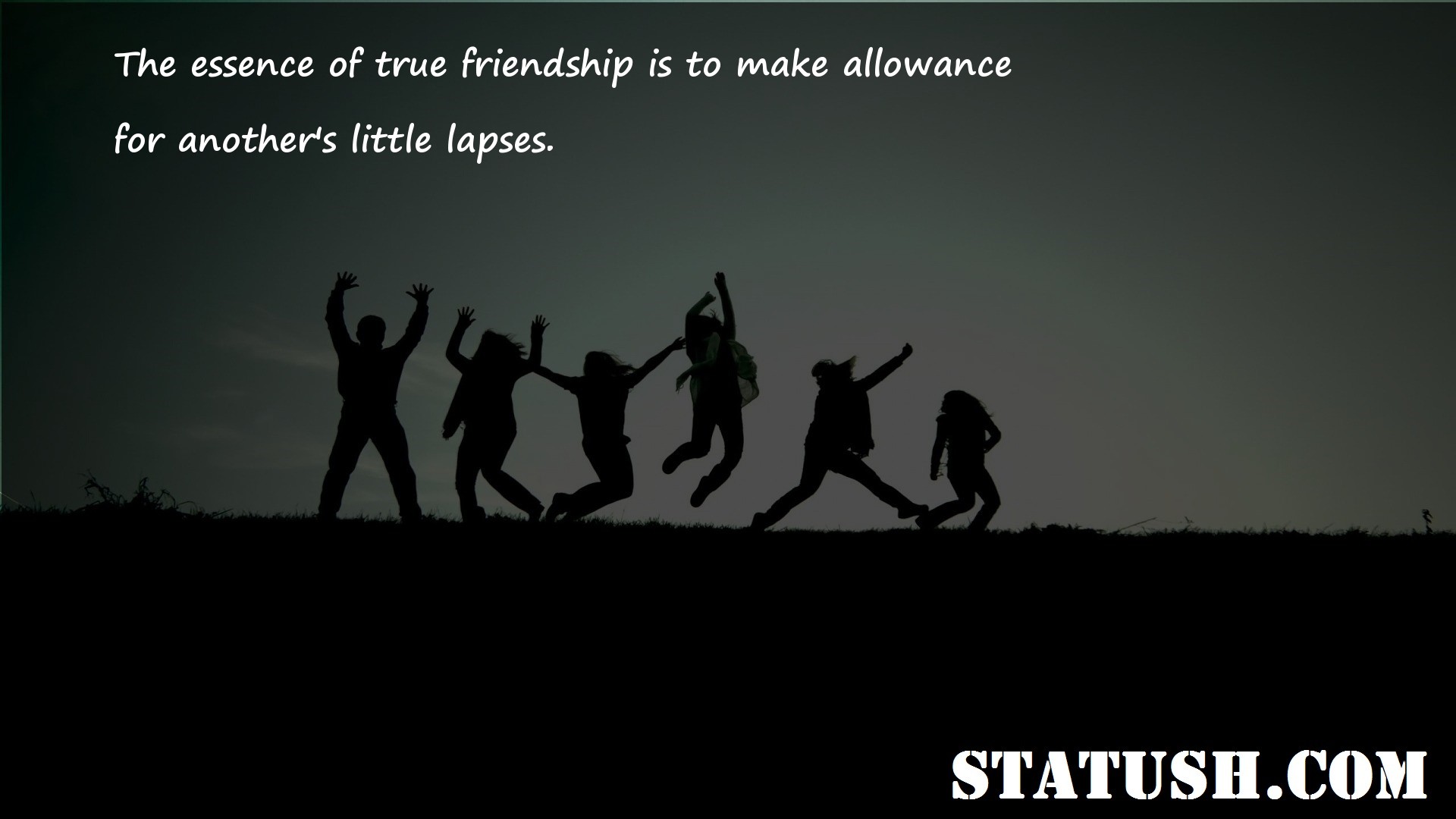 The essence of true friendship is to make allowance Friendship Quotes at statush.com