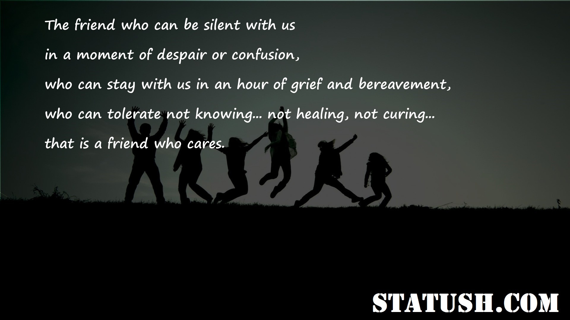 The friend who can be silent with us Friendship Quotes at statush.com