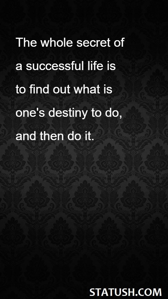 The whole secret of a successfull - Life Quotes at statush.com