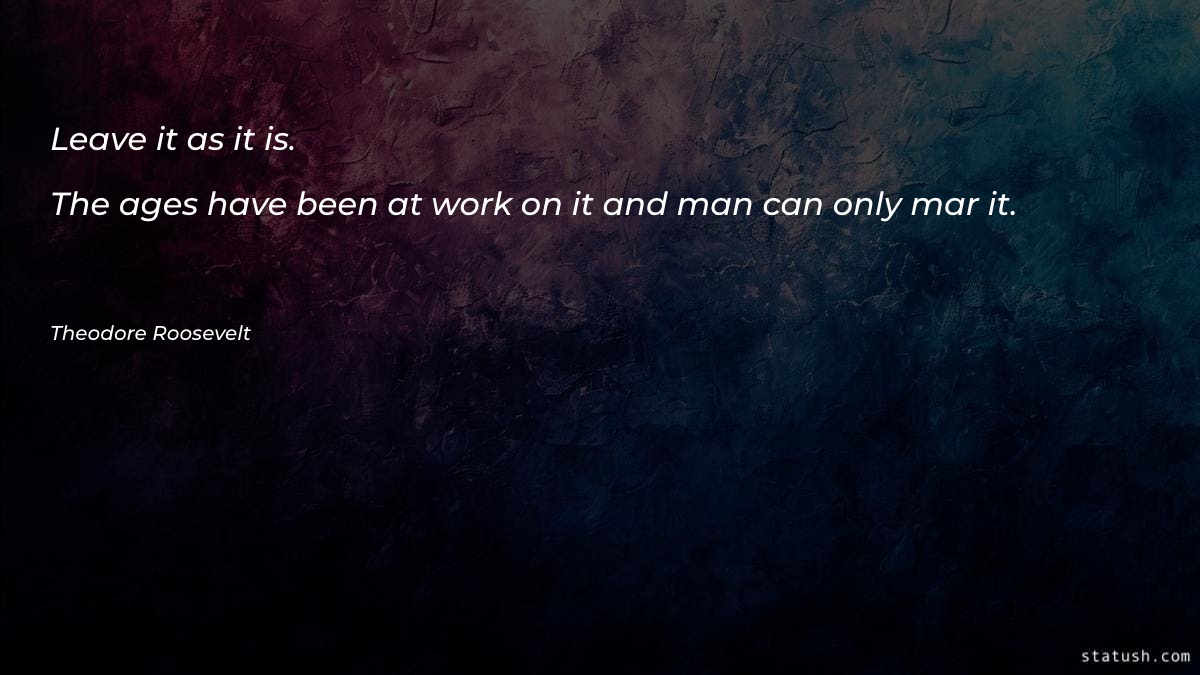 Leave it as it is - Motivational Quotes at statush.com