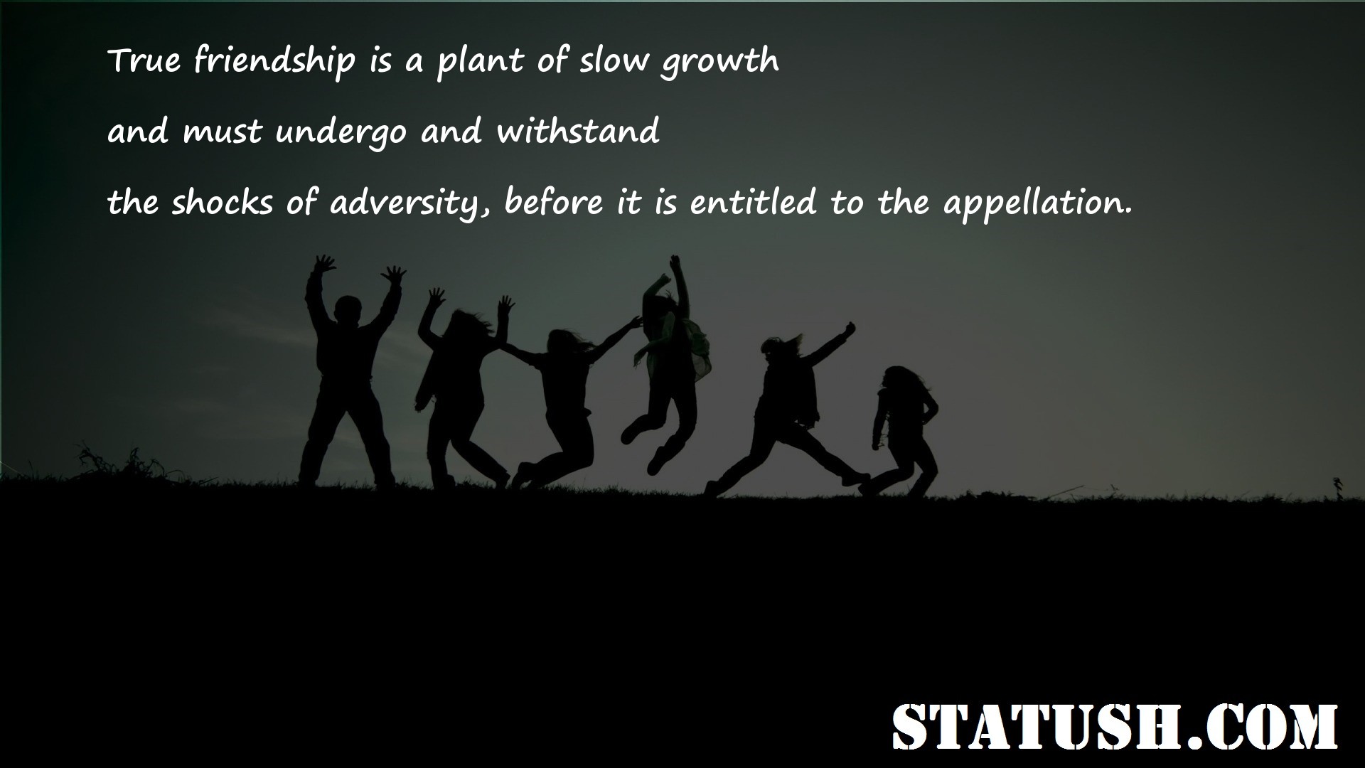 True friendship is a plant of slow growth Friendship Quotes at statush.com