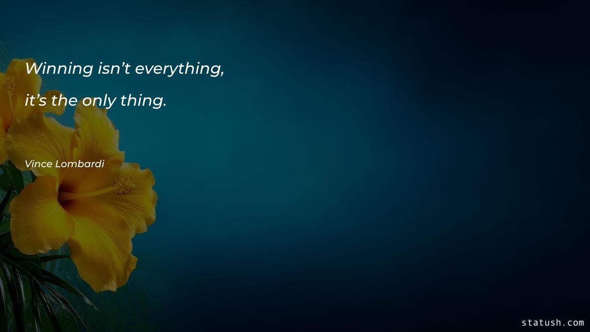 Winning isn’t everything, it’s the