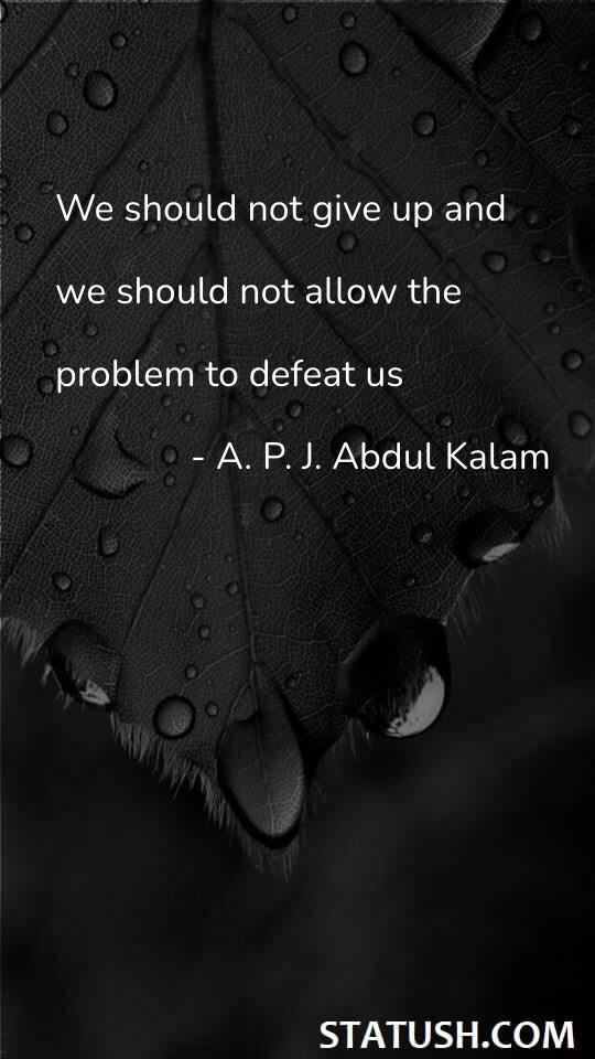 We should not give up - Strength Quotes at statush.com