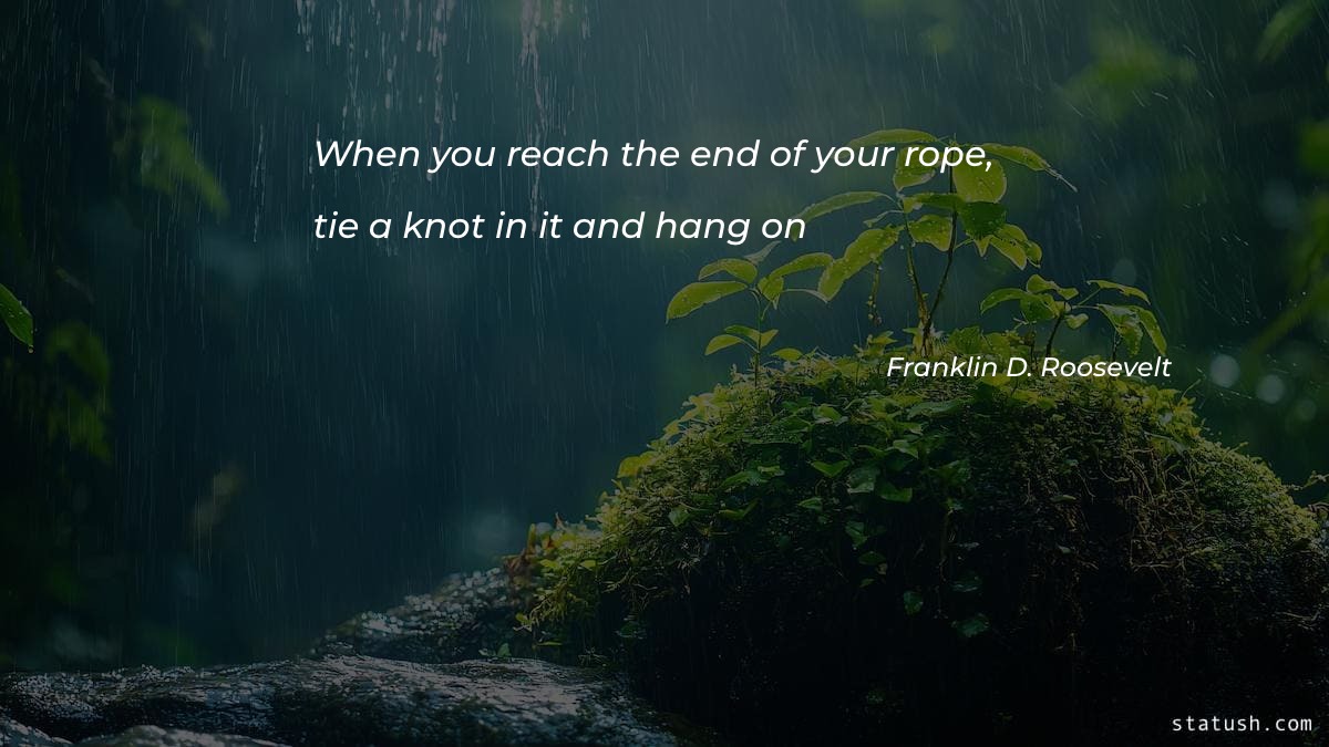 When you reach the end of your rope - Motivational Quotes at statush.com
